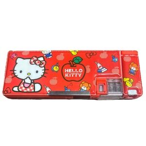 Vintage 1976 Hello Kitty Red Plastic Pencil Case / Box  Made In Japan